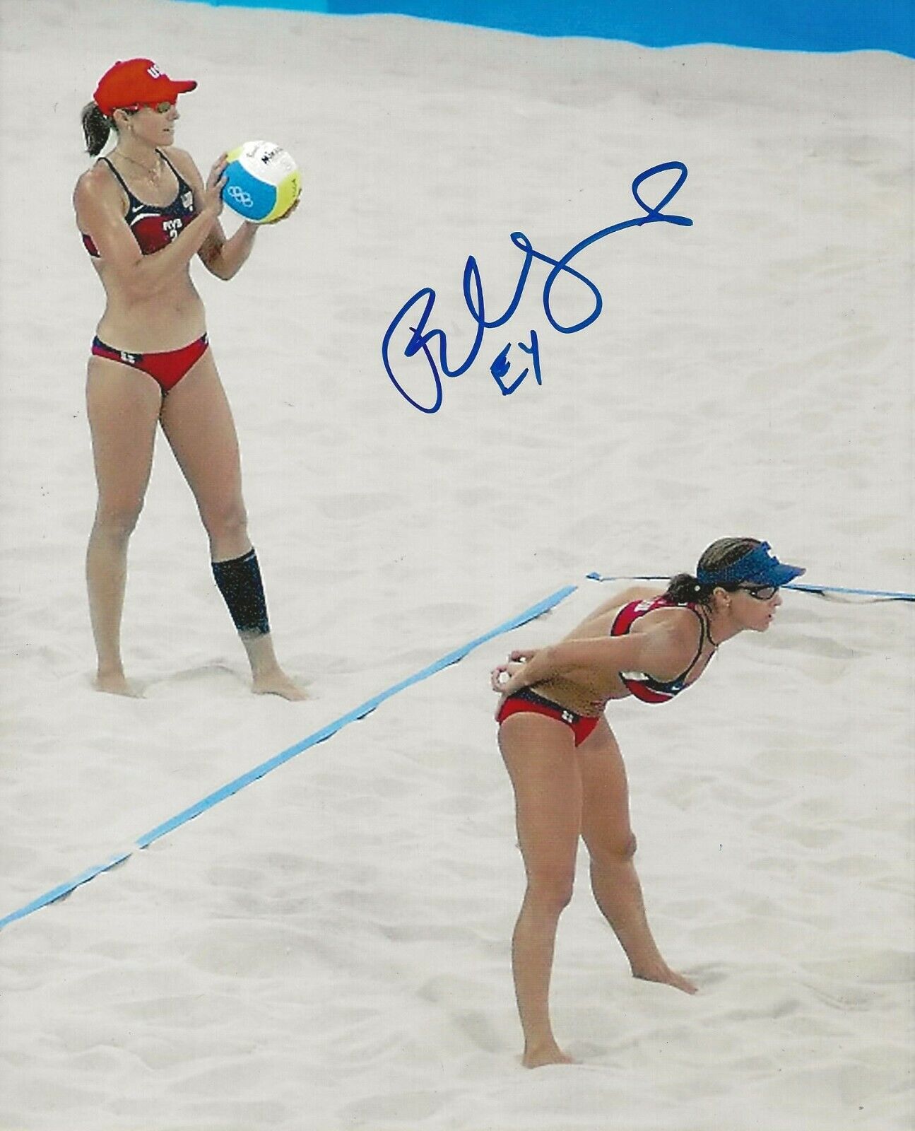 Elaine Youngs signed USA Volleyball 8x10 Photo Poster painting autographed Olympics 2