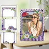 Floral Special Shape Diamond Painting Photo Frame Home Decor (Flower Purple)
