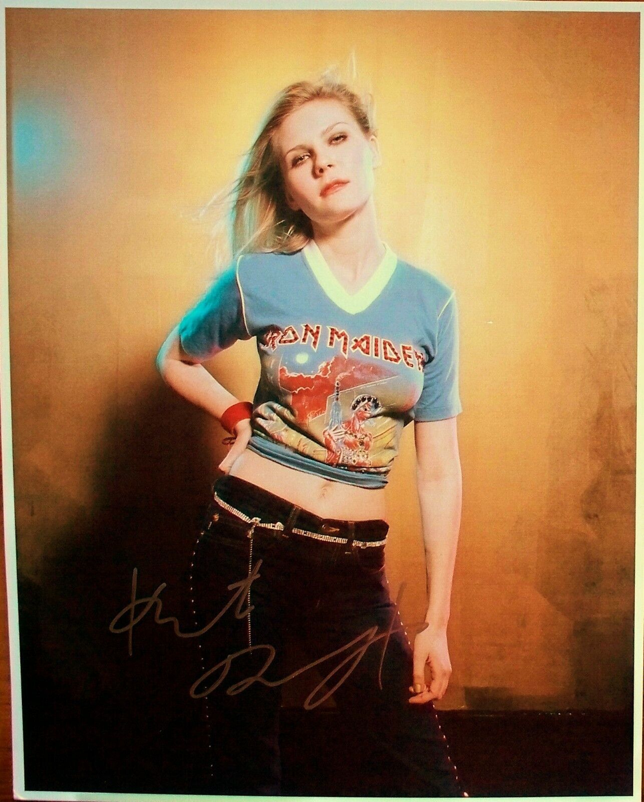 KIRSTEN DUNST: Hand-signed Photo Poster painting. Mary Jane 'Spider-Man' films, 'The Beguiled'.