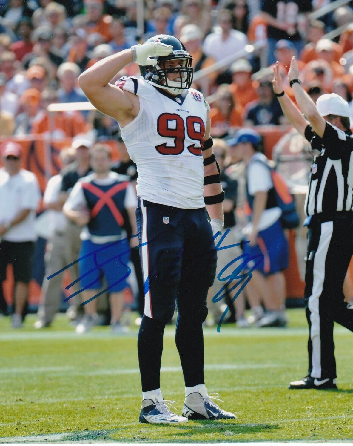 JJ WATT SIGNED AUTOGRAPH 8X10 Photo Poster painting HOUSTON TEXANS