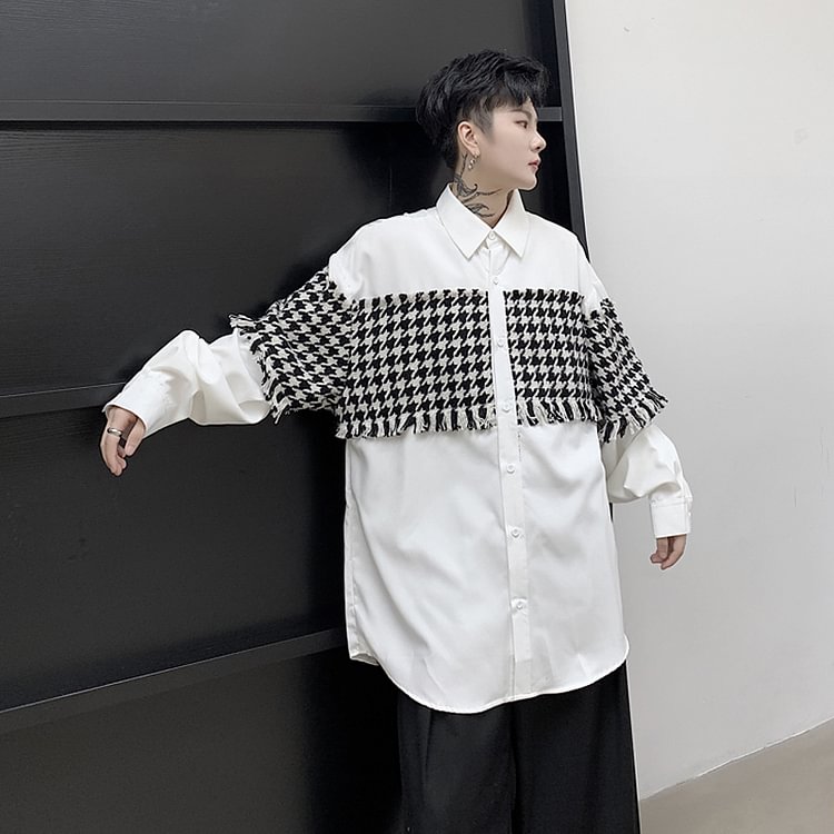 -750MKK1260Diablo Xiaoxiang Style Loose Long-sleeved Hong Kong Style Chic Shirt-Dawfashion- Original Design Clothing Store-Halloween 2022
