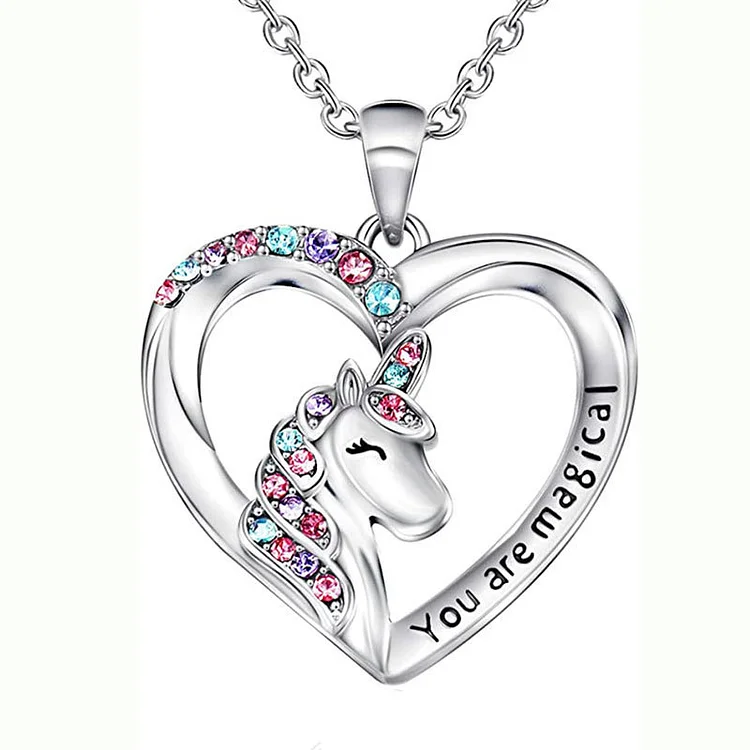 Engraved Unicorn Cartoon Necklace