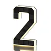 LED Illuminated Modern Address Sign Waterproof Personalized Solar Powered Address Number Dusk To Dawn Adhesive Or Screw Mount for Outside House Light Up Courtyard Hotel Bar