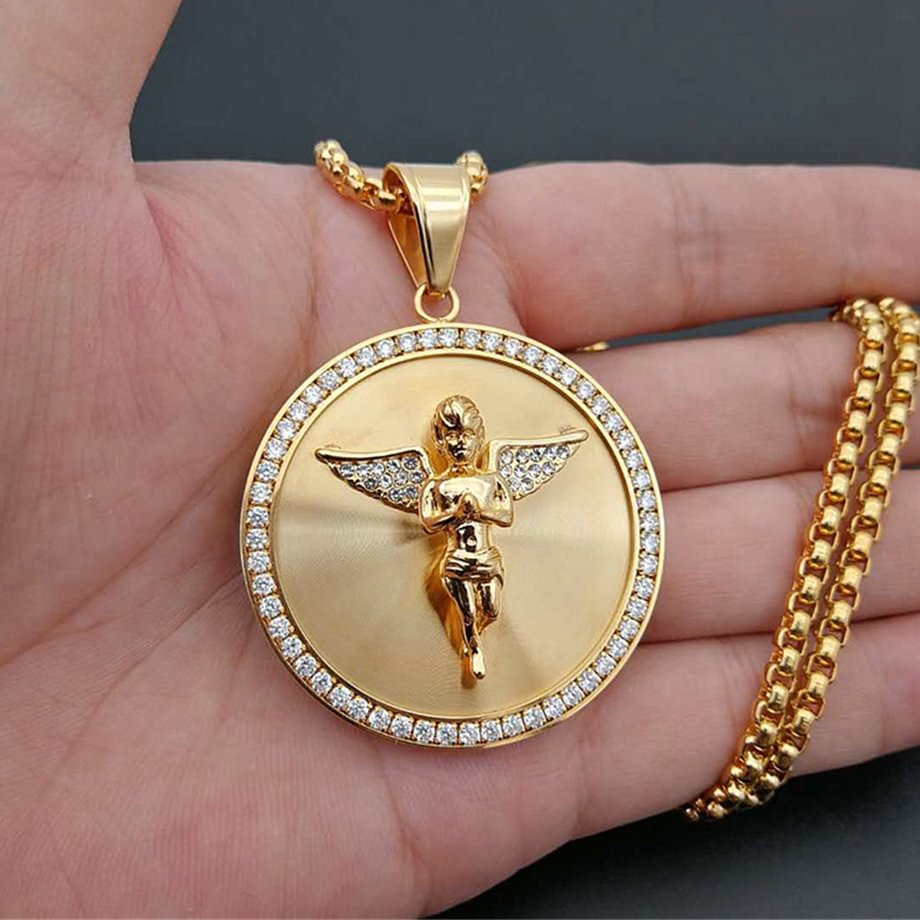Iced Out Angel Wings Pendant-VESSFUL