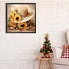 5D DIY Full Square Drill Diamond Painting Sunflower Hat Kit Home Decor 35x35cm (A)