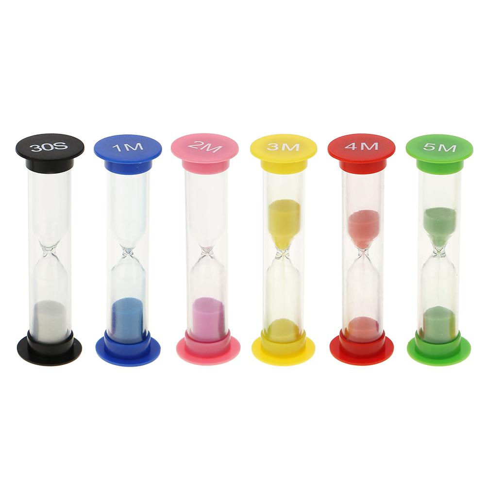 

6Pcs 30S/1Min/2Min/3Min/4Min/5Min Hourglass Kids Toys Gift Sand Clock Timer, 501 Original