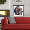 Diamond Painting-DIY Full Round Drill Indian Wolf Head(40*40CM)
