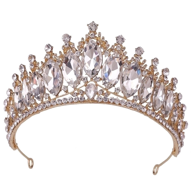 Retro Crown Alloy Inlay Crystal Rhinestones Crown 1 Piece