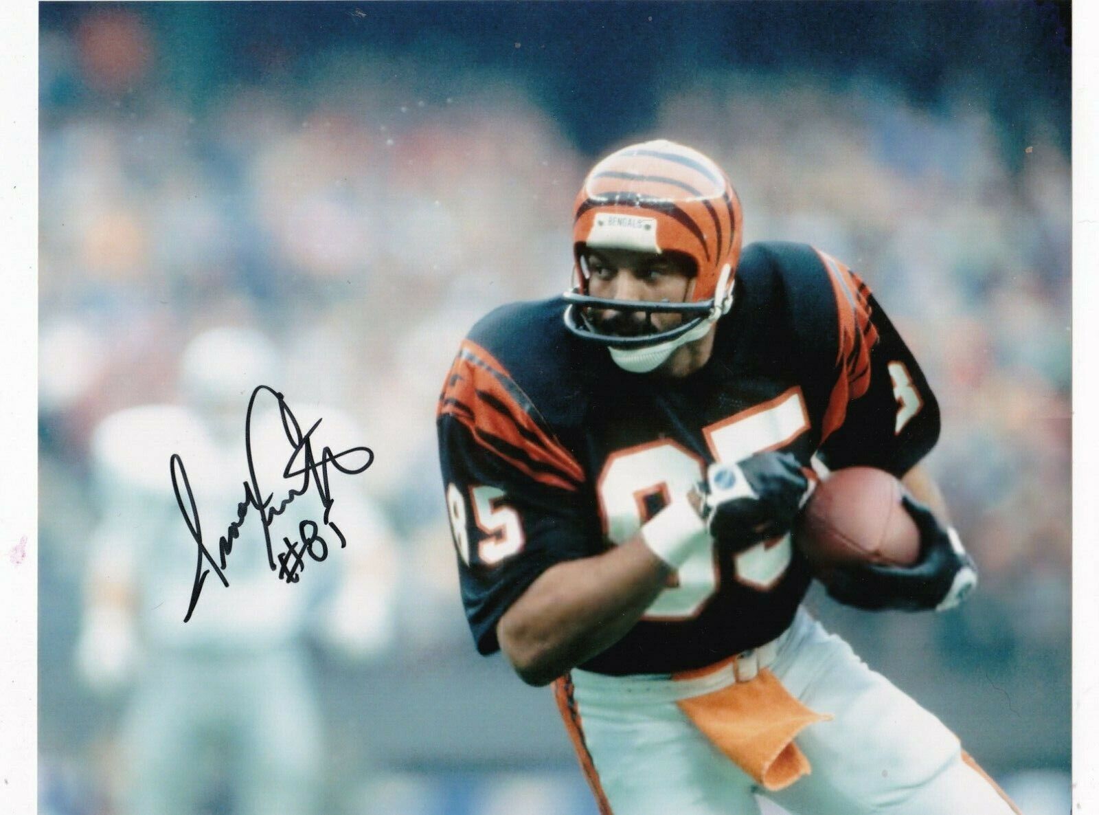 ISAAC CURTIS CINCINNATI BENGALS ACTION SIGNED 8X10