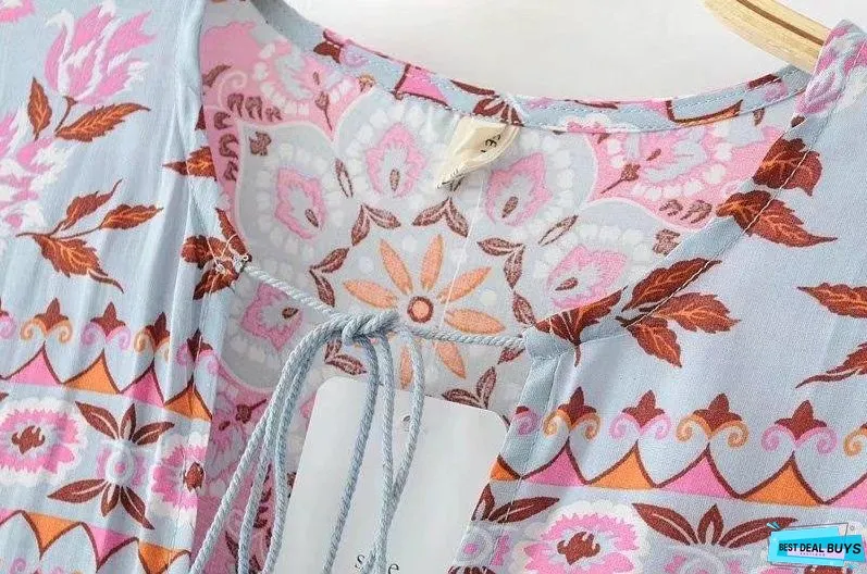 Bohemian long-sleeved lace sunscreen loose blouse