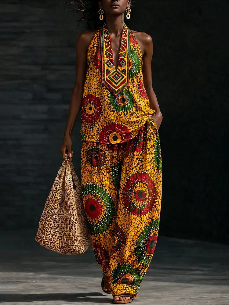 Women&rsquo;s African Tribal Print Two-Piece Set