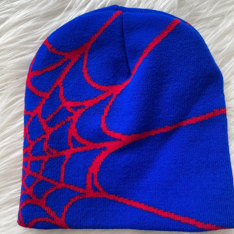 Vintage Gothic Spider Print Graphic Knitted Hat