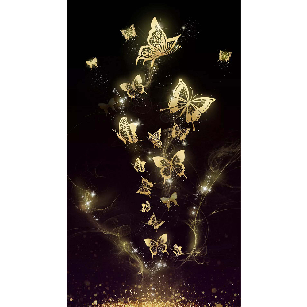 11CT Full Stamped Cross Stitch Butterfly In Dark (40*60CM)