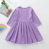 Kids Girl Rainbow Long-sleeved Cartoon Cute Princess Dresses