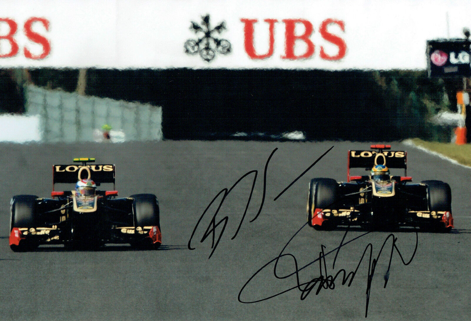 Vitaly PETROV & Bruno SENNA Double SIGNED 12x8 F1 Photo Poster painting AFTAL Autograph COA