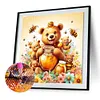 >SALE<5D DIY Full Round Drill Diamond Painting Bear and Bee Kit Home Decoration30x30cm