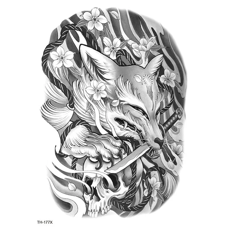 Temporary Tattoos Fake Tattoo Sticker Skull Joker Clown Tatto Hand Arm Foot Body Art Tiger Owl Tatoo Waterproof Tattoos