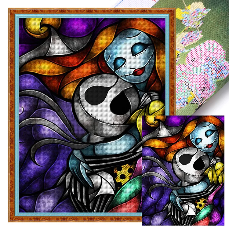NIGHTMARE BEFORE CHRISTMAS Full Drill Diamond Painting Kit Stained Glass 5D  Diamond Cross Stitch Paint With