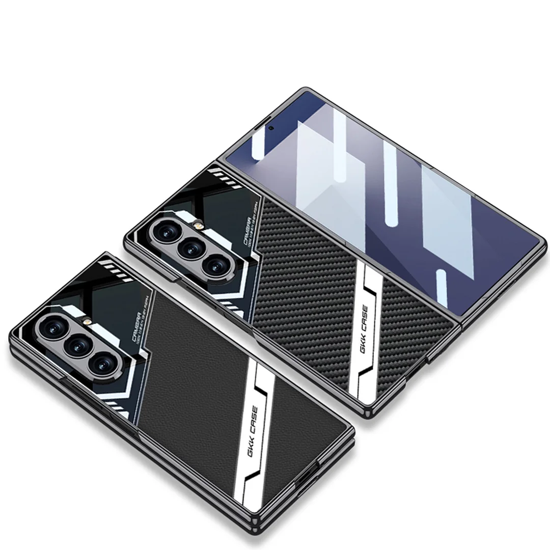 Suitable For Samsung Z Fold7 Mobile Phone Case, E-Sports Plain Leather Style Fold7 Shell And Film Integrated Ultra-Thin Plain Leather Shell Protective Cover