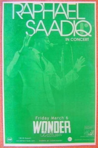 RAPHAEL SAADIQ 2009 Gig POSTER Portland Oregon Concert