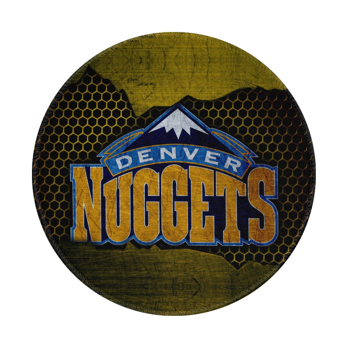 Denver Nuggets Logo On Screen Mesh Waterproof Round Mouse Pad for Wireless Mouse
