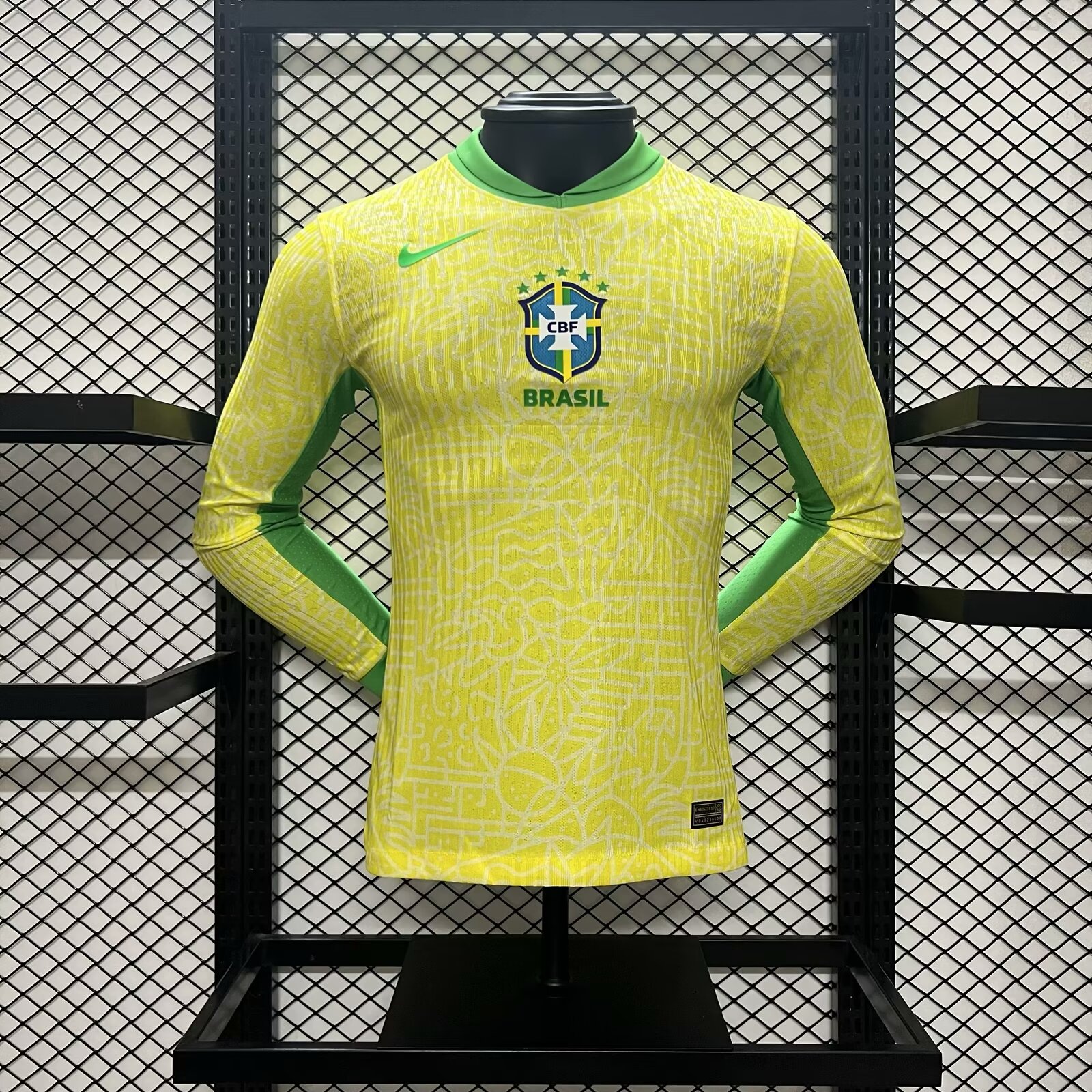 Brazil 2024 Home Long Sleeve Stadium Jersey - Player Version