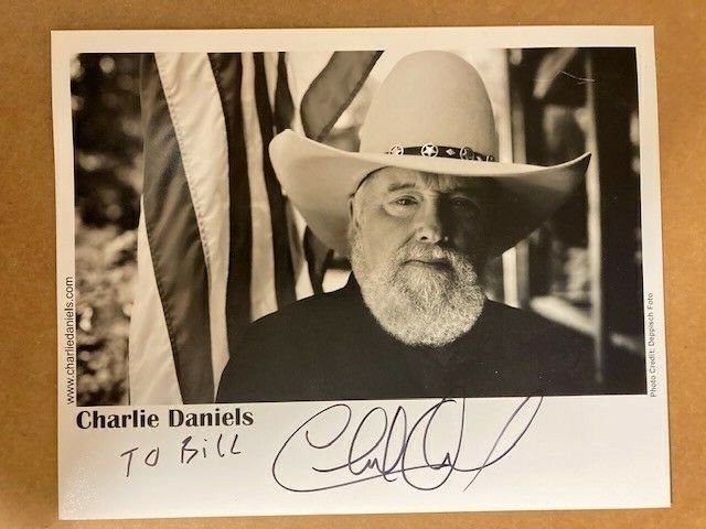 Charlie Daniels Boldly Signed 8x10 Close Up Photo Poster painting with COA