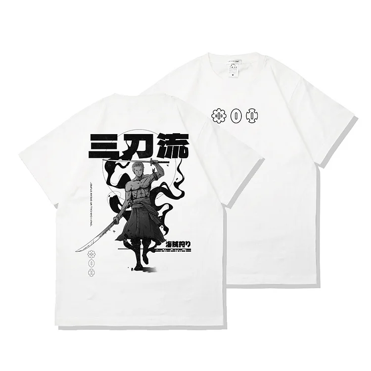 Pure Cotton One Piece Zoro Three Swords Style T-shirt weebmemes