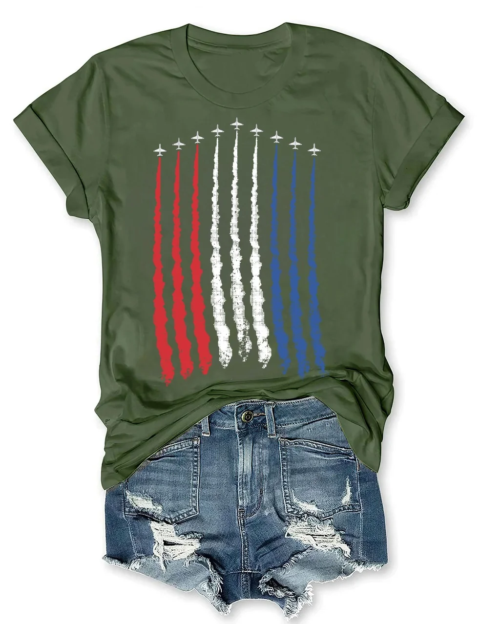 Red White Blue Air Force Flyover T-Shirt