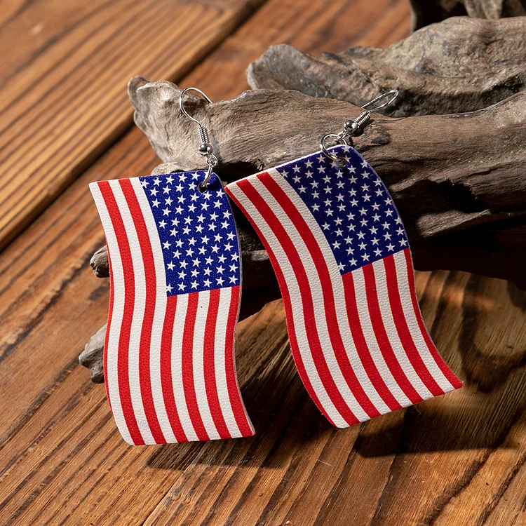 Comstylish American Flag Print Earrings