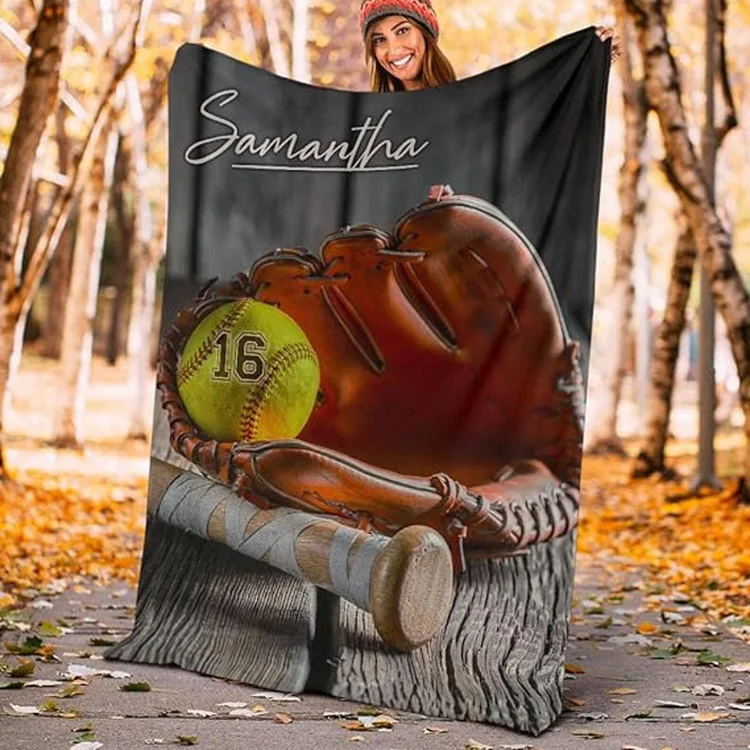Personalized Baseball Blanket | BKKid670