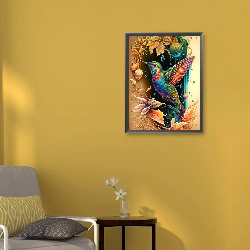 Hummingbird And Yellow Flower - 5D Diamond Painting