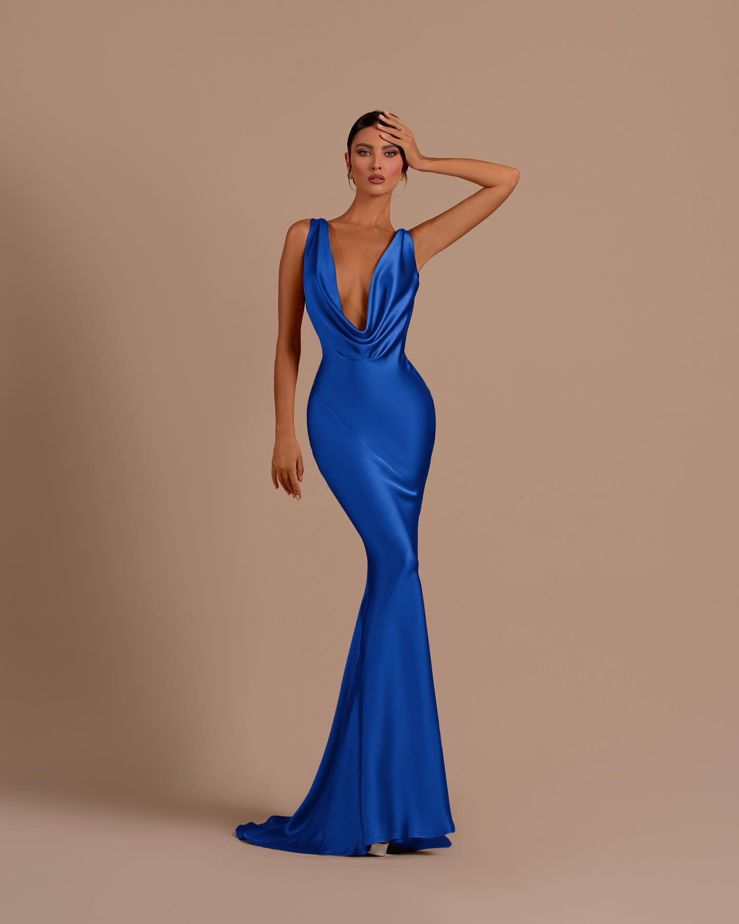 Champagne Elegant Sliming Long Mermaid Prom Dress