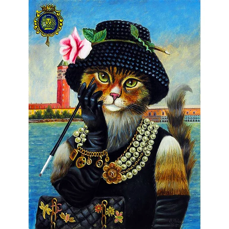 Anthropomorphic Cat 30*40CM (Canvas) Full Round Drill Diamond Painting gbfke