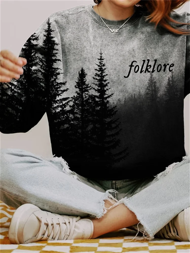 Folklore Forest Inspired Vintage Washed Sweatshirt