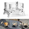 Mini Glass Observation Stand Portable Folding Outdoor Wood Stove Incense Burner