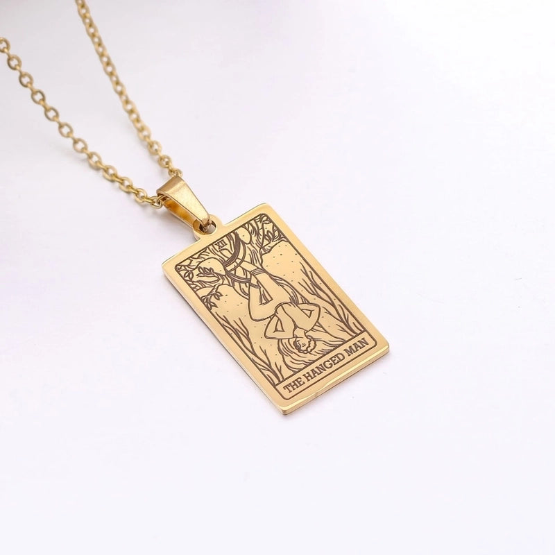 Minimalist Human Tarot 304 Stainless Steel Plating Pendant Necklace