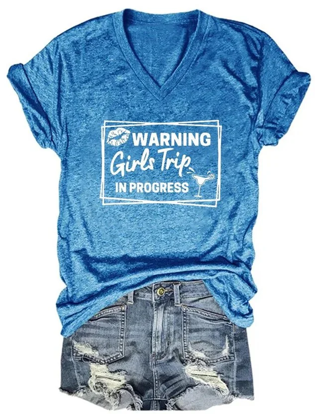 Warning Girls Trip In Progres  Women's Shirts & Tops socialshop