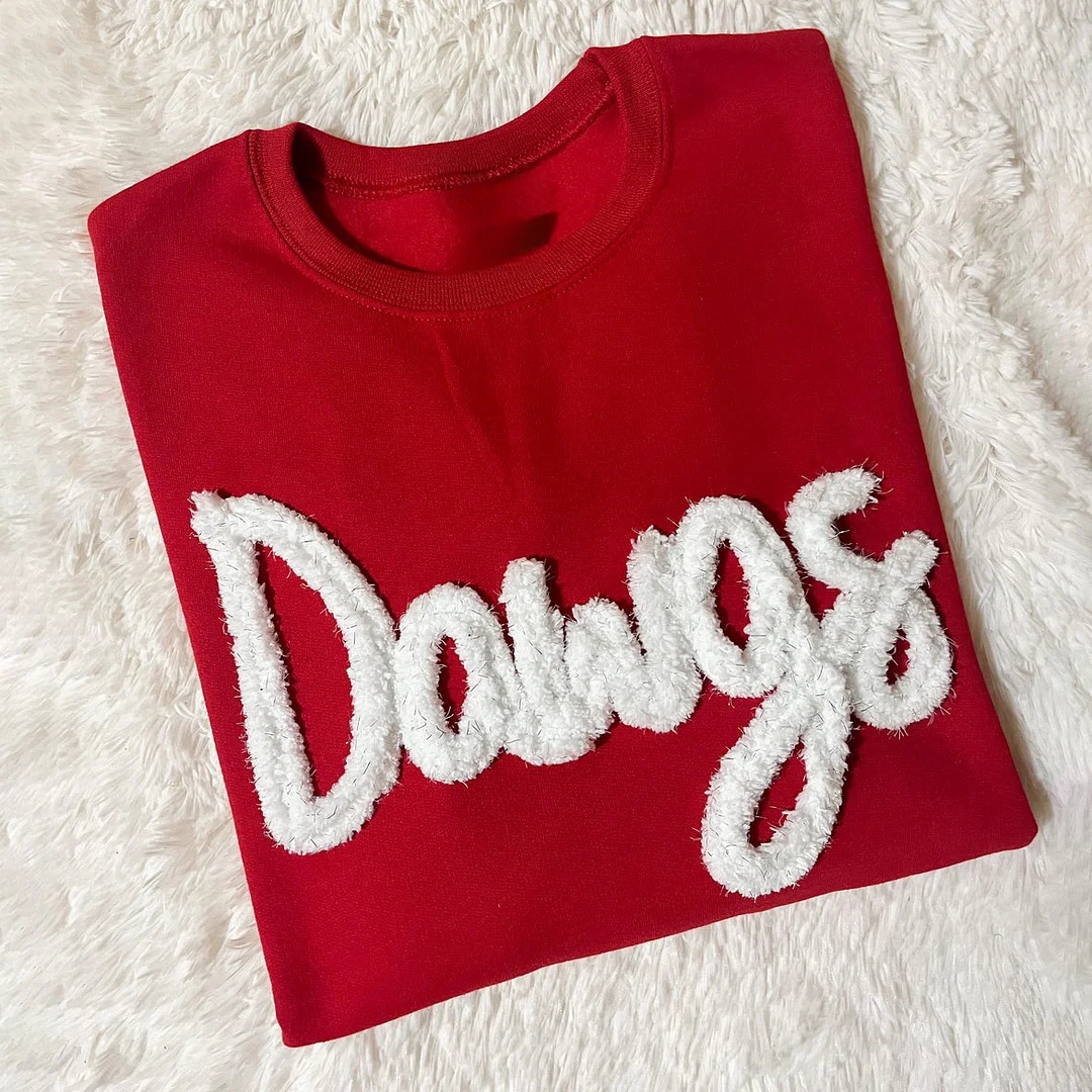 Demi Lucky Chenille Embroidered Pullover Sweatshirt main image 0