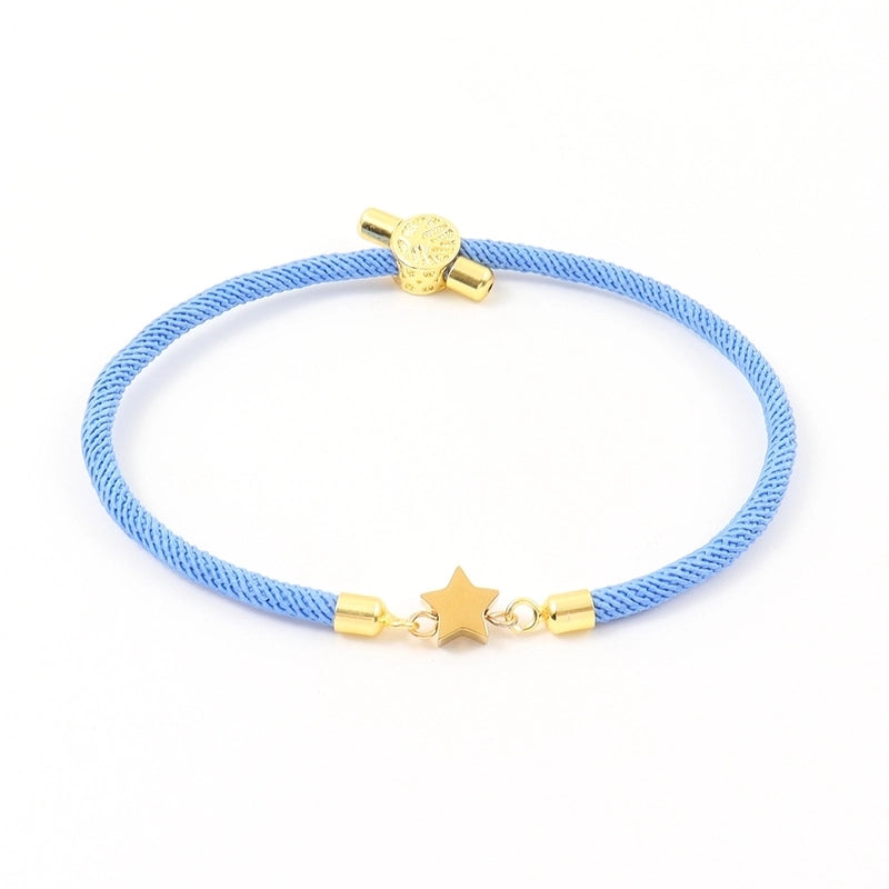 Elegant Minimalist Classic Style Star 304 Stainless Steel Nylon Twisted Rope Chain Bracelets In Bulk