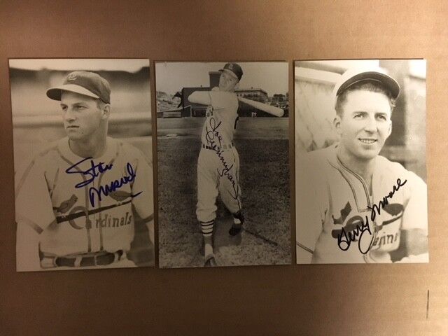 Stan Musial St Louis Cardinals Signed Postcard 1940s JSA Precertified