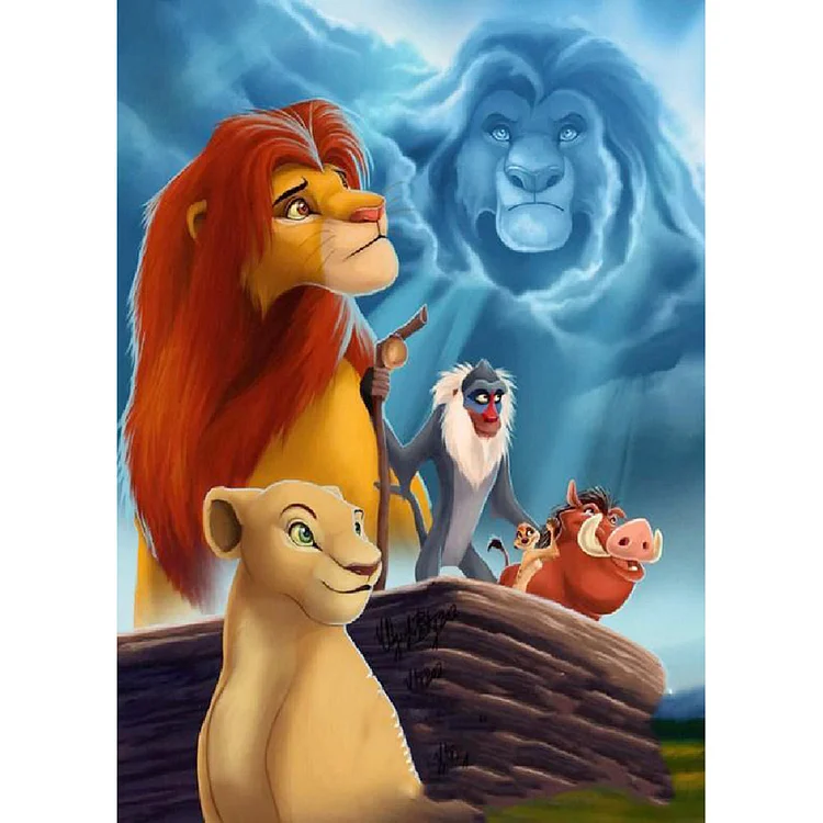 The Lion King Round Full Drill Diamond Painting 30X40CM(Canvas) gbfke