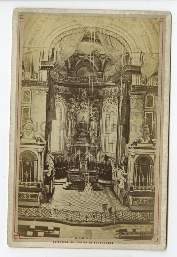 Nancy, France - Original 19th Century Cabinet Card Photo Poster painting - Eglise Notre-Dame