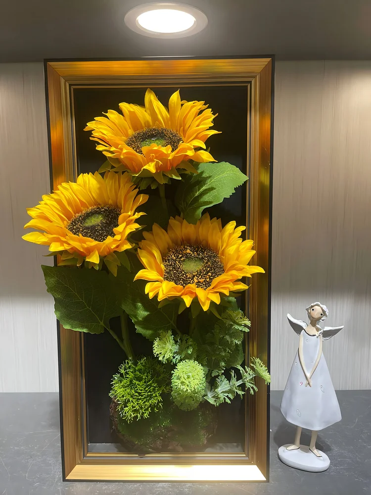 Sunflower Shadow Box Floral Frame|9.0*17.7 in