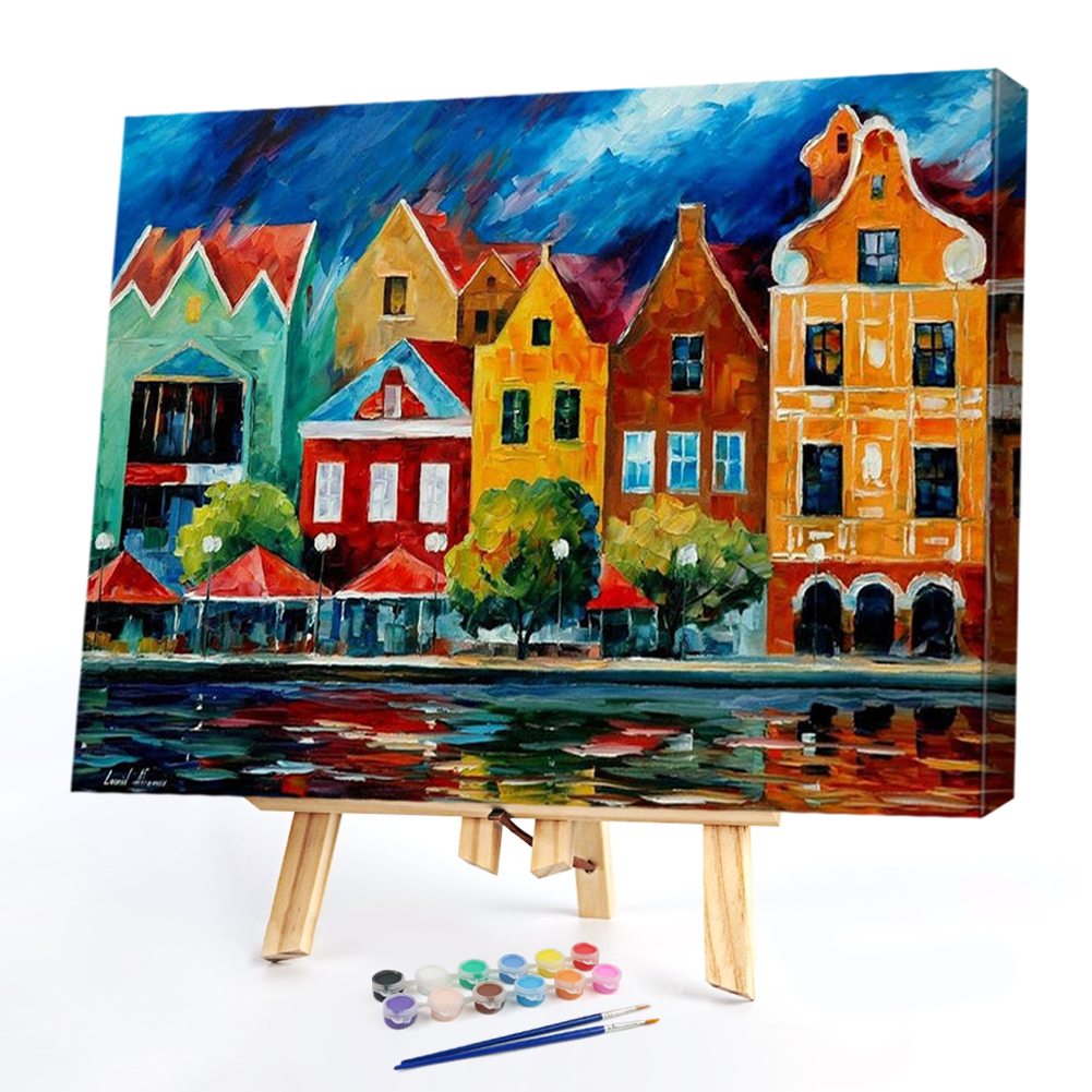

50*40CM - Paint By Numbers - Street House, 501 Original