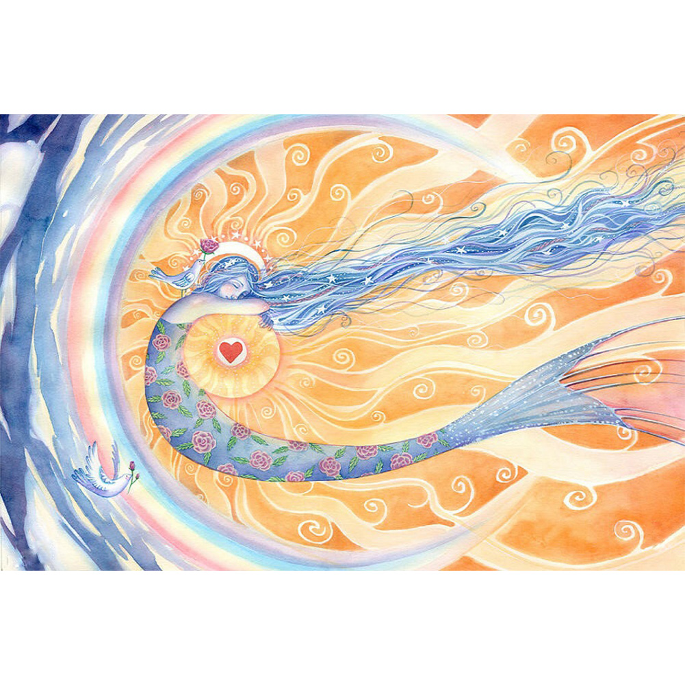 

Mermaid Sun - Round Drill Diamond Painting - 60*40CM, 501 Original