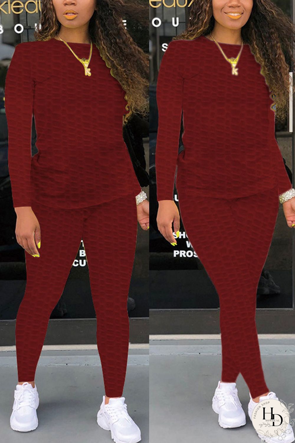 White Fashion Casual Solid Zipper Basic O Neck Long Sleeve Two Pieces