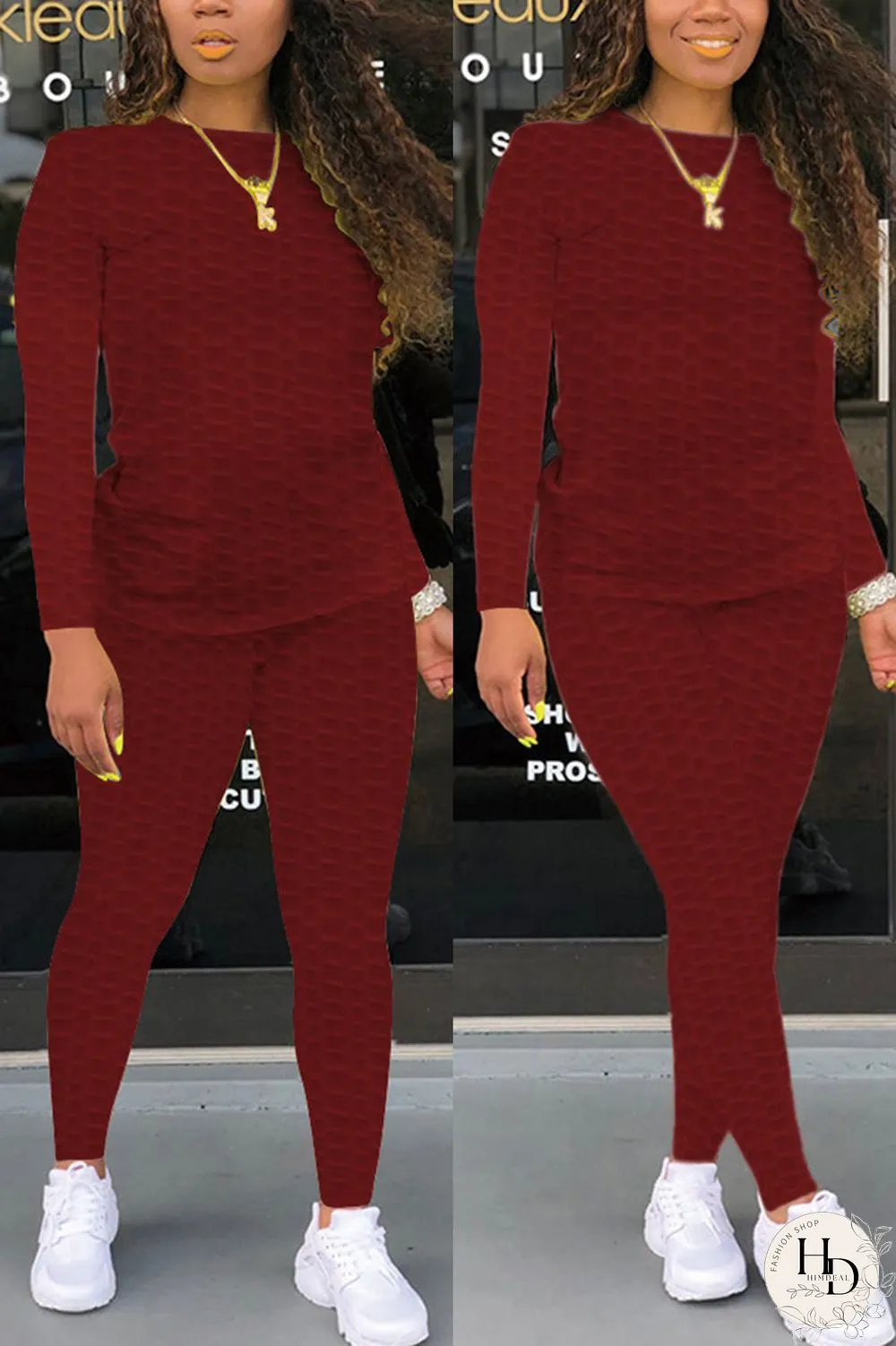 White Fashion Casual Solid Zipper Basic O Neck Long Sleeve Two Pieces