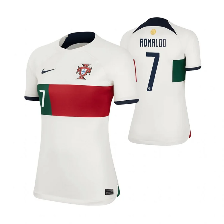 Frauen Portugal Cristiano Ronaldo 7 Away Trikot WM 2022
