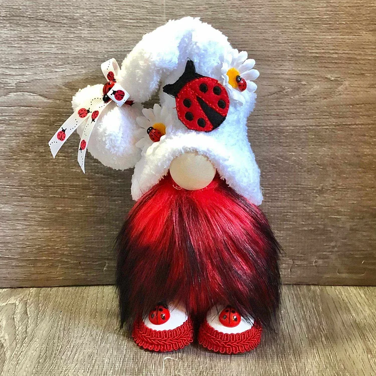 Ladybug Daisy Gnome --Tiered Tray Gnome